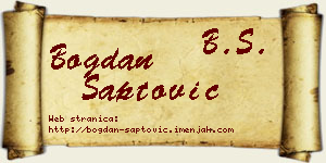 Bogdan Šaptović vizit kartica